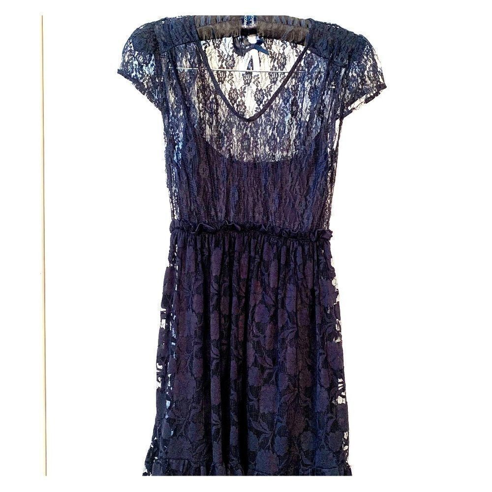 BLACK LACE DRESS by ATMOSPHERE UK SLIP LINING S-6
